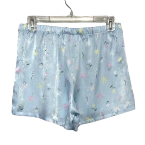 Abound Lounge Sleep Shorts Floral Print Elastic Waist Pull On Blue W Small NWOT - Picture 1 of 8
